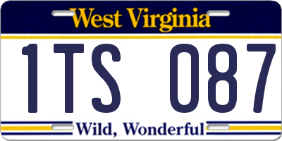 WV license plate 1TS087