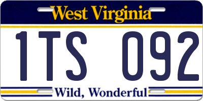 WV license plate 1TS092