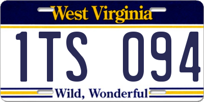 WV license plate 1TS094