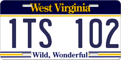 WV license plate 1TS102