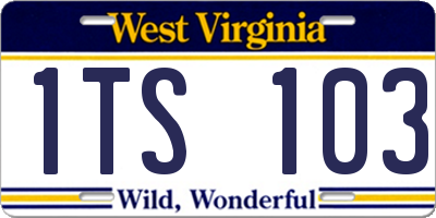 WV license plate 1TS103