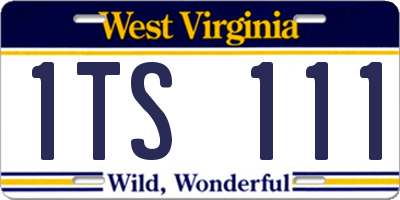 WV license plate 1TS111