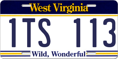 WV license plate 1TS113
