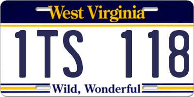 WV license plate 1TS118