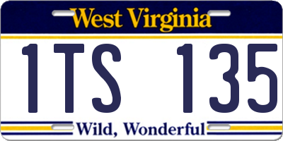 WV license plate 1TS135