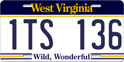 WV license plate 1TS136