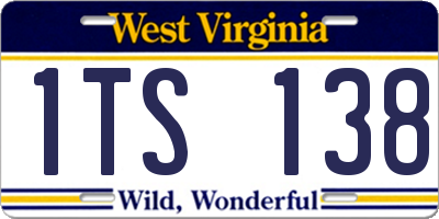 WV license plate 1TS138