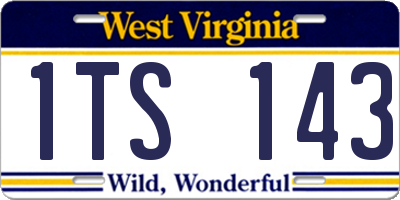 WV license plate 1TS143