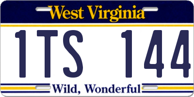WV license plate 1TS144