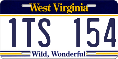 WV license plate 1TS154