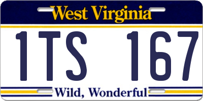 WV license plate 1TS167