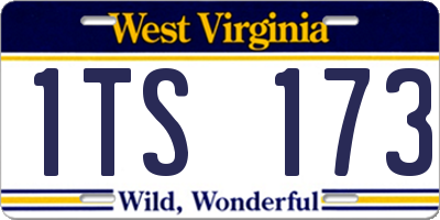 WV license plate 1TS173