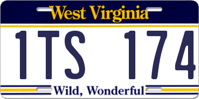 WV license plate 1TS174