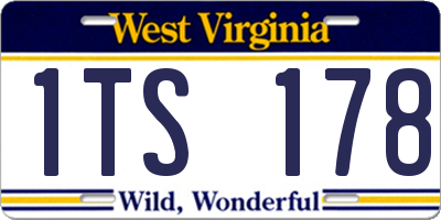 WV license plate 1TS178