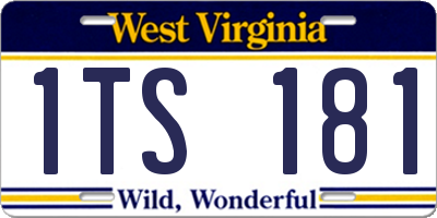WV license plate 1TS181