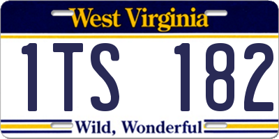 WV license plate 1TS182