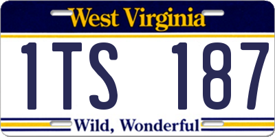 WV license plate 1TS187