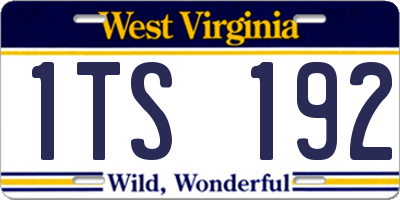WV license plate 1TS192