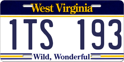 WV license plate 1TS193