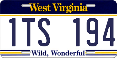 WV license plate 1TS194