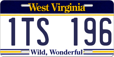 WV license plate 1TS196