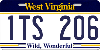 WV license plate 1TS206