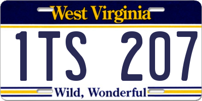 WV license plate 1TS207