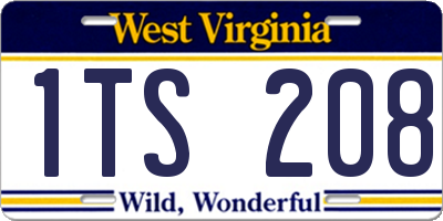 WV license plate 1TS208