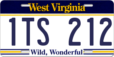 WV license plate 1TS212