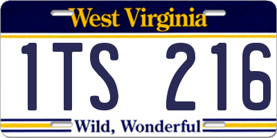 WV license plate 1TS216
