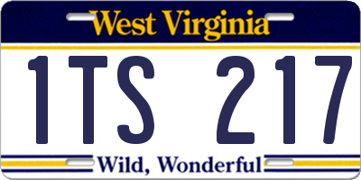 WV license plate 1TS217