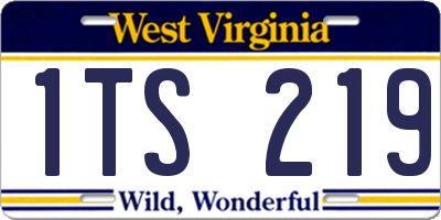 WV license plate 1TS219