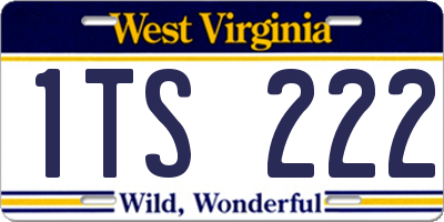 WV license plate 1TS222