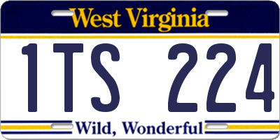 WV license plate 1TS224