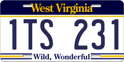 WV license plate 1TS231