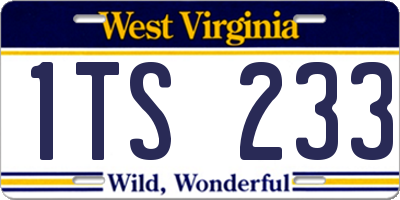 WV license plate 1TS233