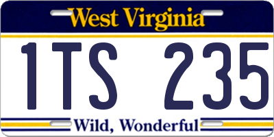WV license plate 1TS235