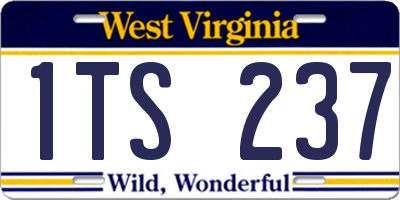 WV license plate 1TS237