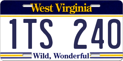 WV license plate 1TS240