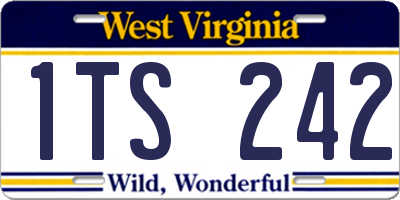 WV license plate 1TS242