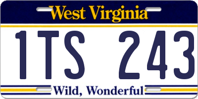 WV license plate 1TS243