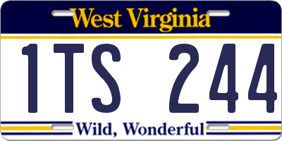 WV license plate 1TS244