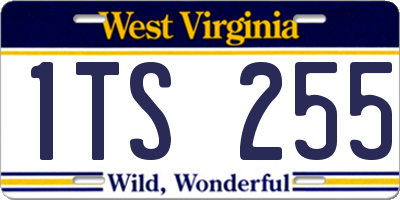 WV license plate 1TS255