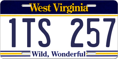 WV license plate 1TS257