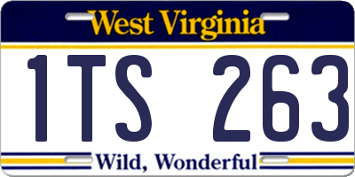 WV license plate 1TS263