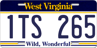 WV license plate 1TS265