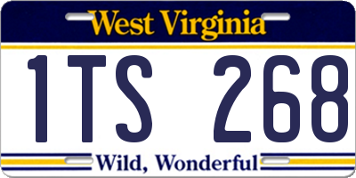 WV license plate 1TS268
