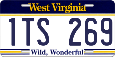 WV license plate 1TS269