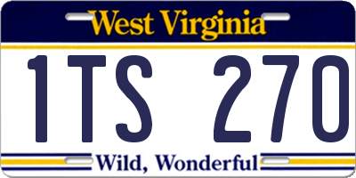 WV license plate 1TS270