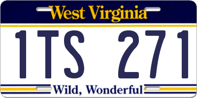 WV license plate 1TS271